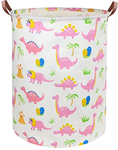 DDBASKET Dinosaur Pink Laundry Hamper Kids Hamper Baby Laundry Basket Cute Toy Storage Bin Boys Hamper and Girls Dinosaur Room DecorPink Dinosaur 0 belly baby and beyond