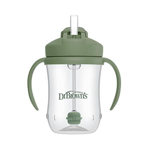 Dr Browns Milestones Babys First Straw Cup Sippy Cup with Straw 6m 9oz270ml Olive Green 0 belly baby and beyond