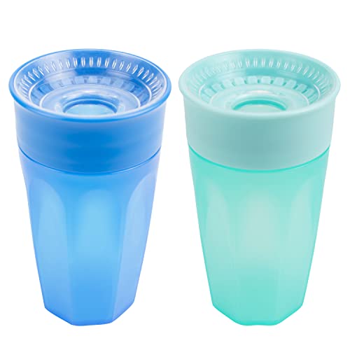 Dr Browns Milestones Cheers 360 Training Sippy Cups for Babies and Toddlers Blue Aqua 10oz 2 Pack BPA Free 9m 0 belly baby and beyond