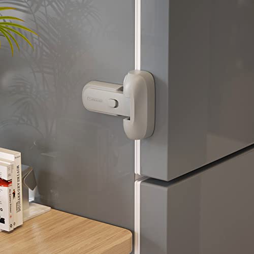 EUDEMON 1 Pack Updated Child Proof RefrigeratorFridgeFreezer Door Lock Apply to Max 125mm Sealing Strip for Toddlers and Kids no Tools Need or DrillGrey 0 belly baby and beyond