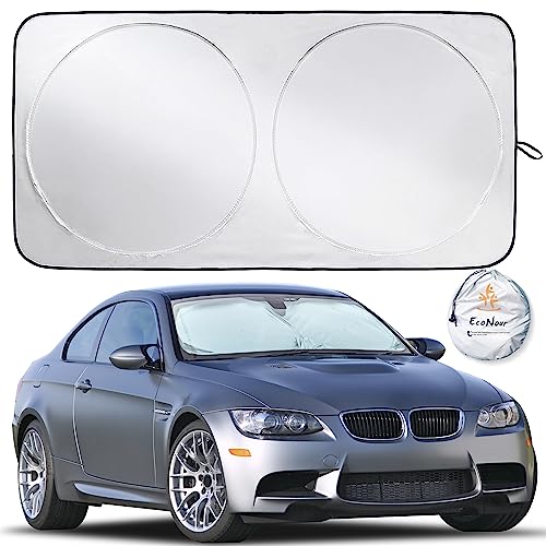 EcoNour Car Windshield Sun Shade Reflector Sunshade Offers Ultimate Protection for Car Interior Cool Car Reflective Sun Blocker Fits Small Sedans Mini SUVs Hatchbacks Medium 64x32 inches 0 belly baby and beyond