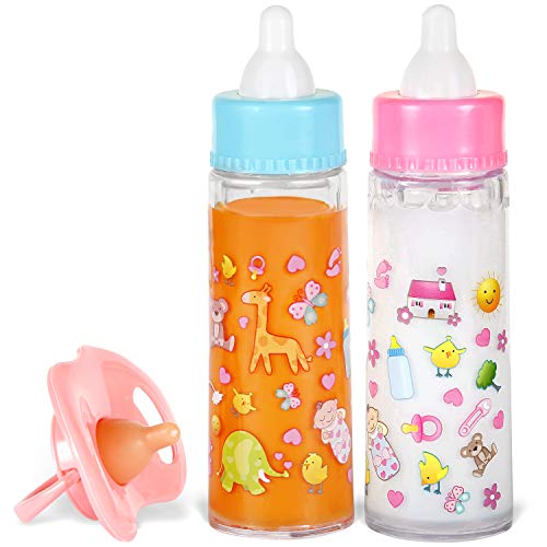 Exquisite Buggy My Sweet Baby Disappearing Magic Bottles Includes 1 Milk 1 Juice Bottle with Pacifier for Baby Doll Colorful 0 belly baby and beyond