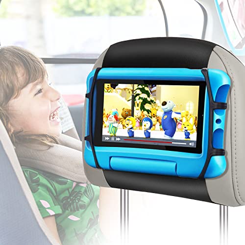FANGOR Car Headrest Mount Holder Tablet Holder for Kids in Back Seats Anti Slip Strap and Holding NetAngle AdjustableFits All 7 Inch to 129 Inch Tablets 0 belly baby and beyond