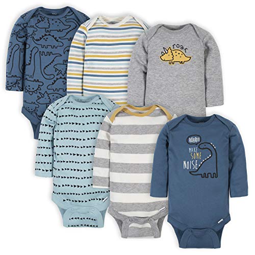 Gerber Baby Boys 6 pack Long sleeve Onesies Bodysuit 0 belly baby and beyond