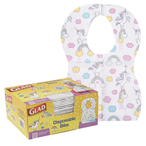 Glad For Kids Disposable Paper Bibs 30 Ct Disposable Bibs Travel Bibs For Kids Disposable Kids Bibs With Crumb Catcher 0 belly baby and beyond