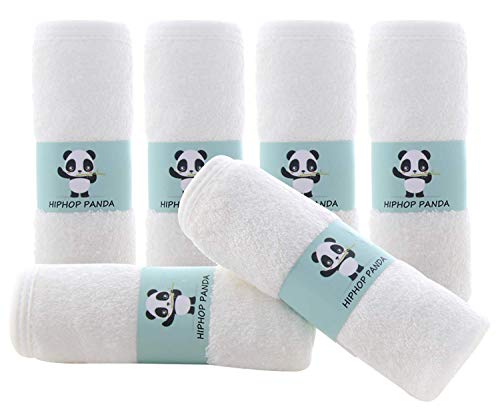 HIPHOP PANDA Bamboo Baby Washcloths 2 Layer Soft Absorbent Newborn Bath Face Towel Natural Baby Wipes for Delicate Skin Baby Registry as Shower6 Pack 0 belly baby and beyond