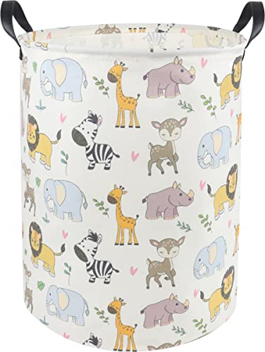 HKEC Baby Laundry BasketWaterproof Baby Clothes Hamper with HandlesNursery HamperKids Toys Storage Bin for BedroomRoom DecorGift BasketsCute Animals 0 belly baby and beyond