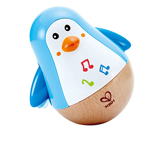 Hape Penguin Musical Wobbler Colorful Wobbling Melody Penguin Roly Poly Toy for Kids 6 Months Multicolor 5 x 2 E0331 Blue 0 belly baby and beyond