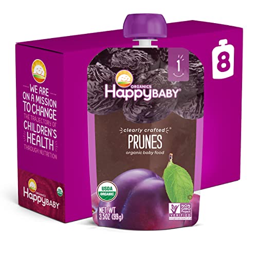 Happy Baby Organics Clearly Crafted Stage 1 Baby Food 1 Prunes 35 Ounce Pack of 8 0 belly baby and beyond
