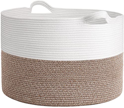 INDRESSME XXXLarge Cotton Rope Basket 217 x 217 x 138 Woven Baby Laundry Blanket Basket Toy Basket with Handle Storage Comforter Cushions Thread Laundry Hamper 0 belly baby and beyond