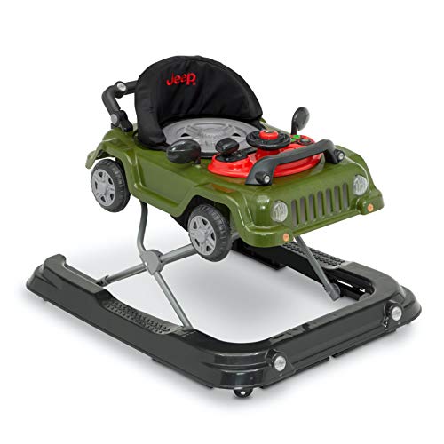 Jeep Classic Wrangler 3 in 1 Grow With Me Activity Walker Features Music Lights Removable Play Tray Push Walker Mode Converts into Rolling Car Toy Anniversary Green 0 belly baby and beyond
