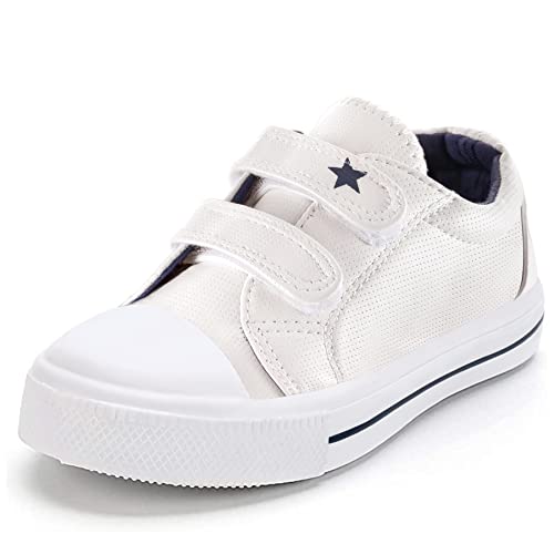 K KomForme Toddler Boys Girls Shoes Kids Canvas Sneakers with Cartoon Dual Hook and Loops 0 belly baby and beyond