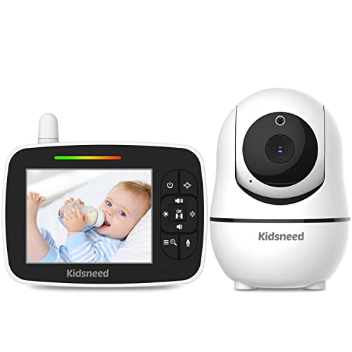 Kidsneed Baby Monitor 35 Screen Video Baby Monitor with Camera and Audio Remote Pan Tilt Zoom Night Vision VOX Mode Temperature Monitoring Lullabies 2 Way Talk 960ft Range 0 belly baby and beyond
