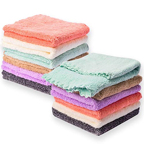 Kyapoo Baby Washcloths 12 Pack 12x12 Inches Microfiber Coral Fleece Extra Absorbent and Soft for Newborns Infants and Toddlers 0 belly baby and beyond