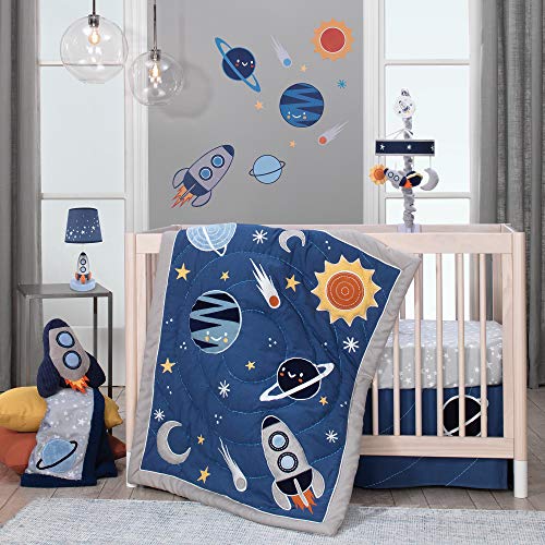 Lambs Ivy Milky Way Space Galaxy 4 Piece Baby Nursery Crib Bedding Set BlueGray 0 belly baby and beyond