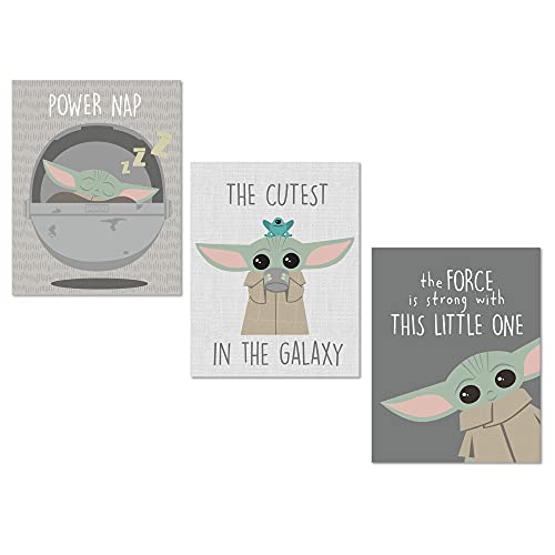 Lambs Ivy Star Wars The ChildBaby Yoda Unframed Nursery Wall Art Decor 3pc 0 belly baby and beyond