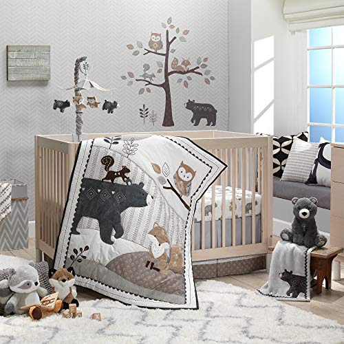 Lambs Ivy Woodland Forest Animal Nursery 5 Piece Baby Crib Bedding Set Gray 0 belly baby and beyond