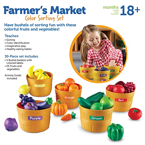 Learning Resources Farmers Market Color Sorting Set 30 Pieces Age 18 Months Toddler Learning Toys Sorting Toys for Kids Daycare ToysBack to School 0 4 belly baby and beyond