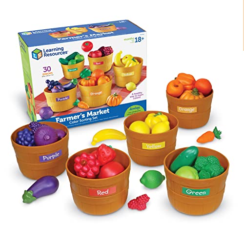 Learning Resources Farmers Market Color Sorting Set 30 Pieces Age 18 Months Toddler Learning Toys Sorting Toys for Kids Daycare ToysBack to School 0 belly baby and beyond