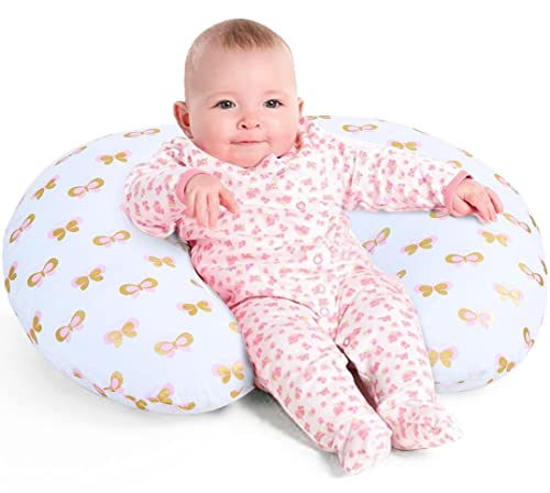 Little Grape Land Nursing Pillow Breast Feeding Pillows for Mom Butterfly Soft Cover with Breathable Filling Feeding Support Pillow for 0 12 Months Multifunctional Support Cushion for Travel 0 belly baby and beyond