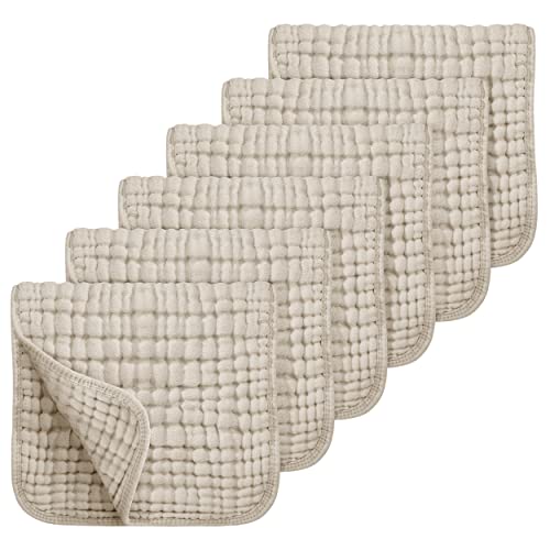 Looxii 100 Cotton Muslin Burp Cloths Large 20x10 Extra Soft and Absorbent 6 Pack Baby Burping Cloth for Boys and Girls Apricot 0 belly baby and beyond