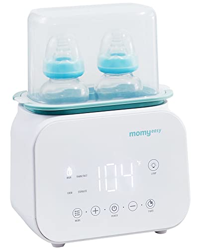 MOMYEASY Baby Bottle Warmer Fast Bottle Warmer 7 in 1 Food HeaterDefrost with LCD Display Baby Breast Milk Formula Warmer with 24H Temperature Control White 0 belly baby and beyond