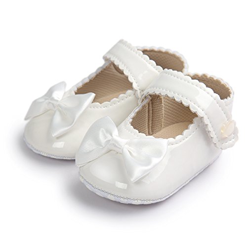 Meckior Infant Baby Girls Soft Sole Bowknot Princess Wedding Dress Mary Jane Flats Prewalker Newborn Light Baby Sneaker Shoes 0 belly baby and beyond