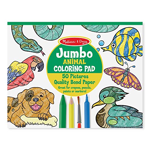 Melissa Doug Jumbo Coloring Pad 11 x 14 inches Animals 50 Pictures Animal Coloring Book Art Paper For Kids Painting And Drawing 0 belly baby and beyond