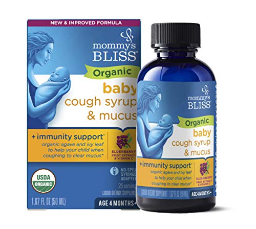 Mommys Bliss Organic Baby Cough Syrup and Mucus Immunity Support Contains Organic Agave and Ivy Leaf Made for Babies 4 month 167 Fluid Ounces 0 belly baby and beyond