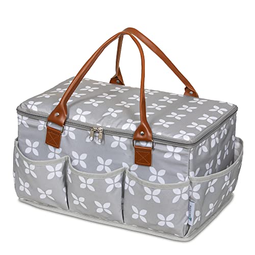 Moteph Extra Large Diaper Caddy Craft Toy Organizer with Zip Top Cover with Waterproof WetDry Bag Perfect for Baby Shower 0 belly baby and beyond