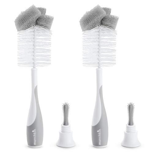 Munchkin Sponge Bottle Brush 2 Pack Grey 0 belly baby and beyond