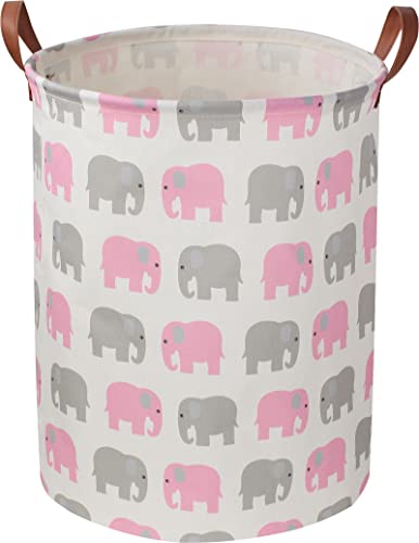 NTAOHAMPER Baby Girl Laundry BasketWaterproof Kids Hamper for ToysClothes Hampers for NurseryGift BasketRoom DecorCollapsible Storage Basket Pink Elephant 0 belly baby and beyond