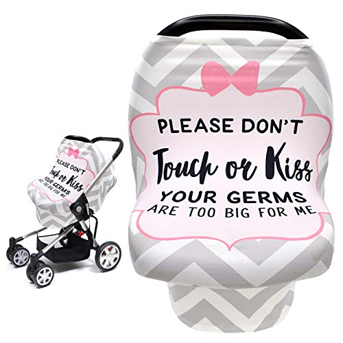 No Touch Sign Car Seat Cover for Babies Mom Nursing Covers Breastfeeding Scarf Multi Use Infant Carseat Canopy for Newborn CarrierStrollerShopping CartHigh Chair Baby Shower Gifts for Boy Girl 0 belly baby and beyond