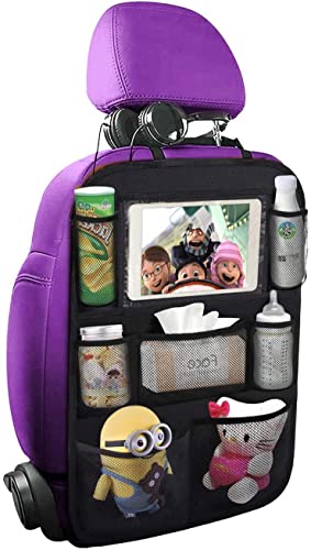 ONE PIX Backseat Car Organizer Mats Back Seat Organizers and Storage Bag with Touch Screen Tablet Holder for Kids Toddlers Car Seats Travel Accessories Road Trip Essentials Kids 0 belly baby and beyond