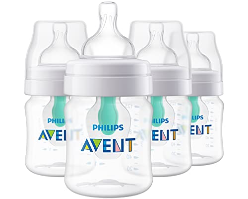 Philips AVENT Anti Colic Baby Bottles with AirFree Vent 4oz 4pk Clear SCY70104 0 belly baby and beyond