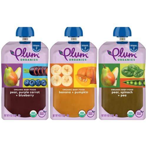 Plum Organics Stage 2 Organic Baby Food Meals 6 Months Fruit Veggie Variety Pack 35 Ounce Pouch Pack Of 18 0 belly baby and beyond