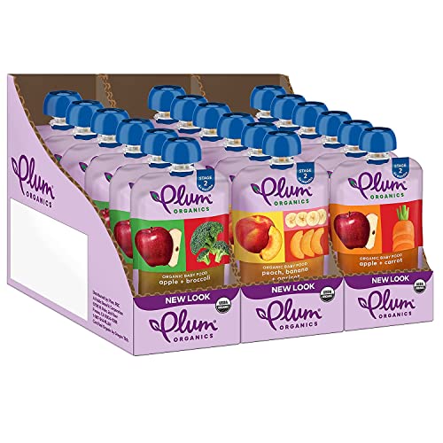 Plum Organics Stage 2 Organic Baby Food Meals 6 Months Fruit Veggie Variety Pack 4 Ounce Pouch Pack of 18 Packaging May Vary 0 belly baby and beyond