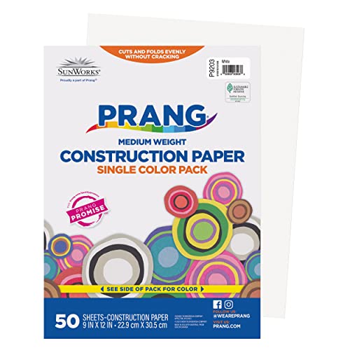 Prang Formerly SunWorks Construction Paper White 9 x 12 50 Sheets 0 belly baby and beyond