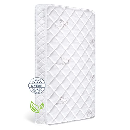 Premium Foam Dual Sided Crib Toddler Mattress100 Knitted FabricPremium Fleece Hypoallergenic5Firm Soft Crib Mattress Non toxic Toddler Bed Mattress Fits Standard Full Size Cribs Toddler Beds 0 belly baby and beyond
