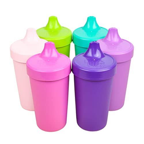 Re Play Made in the USA No Spill Sippy Cups in Aqua Lime Ice Pink Pink Purple Amethyst ONE Piece Removeable Silicone Valve BPA Free Dishwasher Microwave Safe Fairytale Set of 6 0 belly baby and beyond