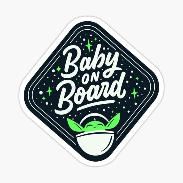 STICKY DUDE Yoda Baby Grogu Baby On Board Sticker 5 inches Vinyl Waterproof Sticker Decal Car Laptop Wall Window Bumper Sticker 0 belly baby and beyond