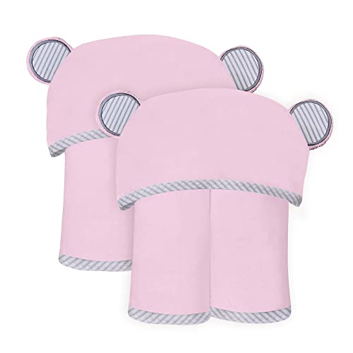 SWEET DOLPHIN 2 Pack Ultra Soft Bamboo Hooded Baby Towel 35 x 35 inch Ultra Absorbent Hooded Bath Towels with Ears for Babies Toddler Infant Newborn Essential Cute for Boys and Girls Pink 0 belly baby and beyond