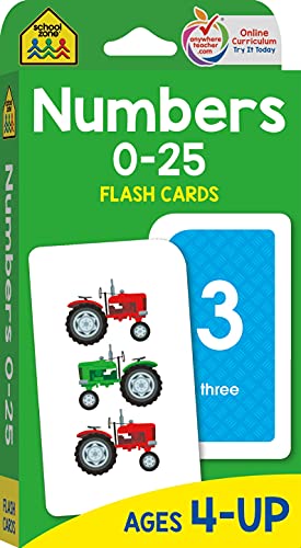 School Zone Numbers 0 25 Flash Cards Ages 4 to 6 Preschool Kindergarten Math Addition Subtraction Numerical Order Counting and More Cards January 14 2005 0 belly baby and beyond