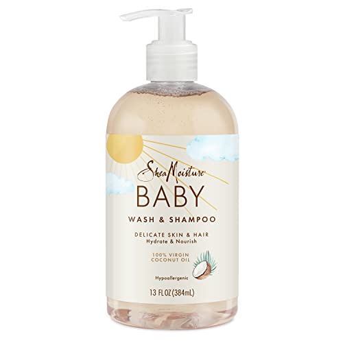SheaMoisture Baby Wash and Shampoo 100 Virgin Coconut Oil for Baby Skin Cruelty Free Skin Care 13 oz 0 belly baby and beyond
