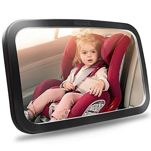 Shynerk Baby Car Mirror Safety Car Seat Mirror for Rear Facing Infant with Wide Crystal Clear View Shatterproof Fully Assembled Crash Tested and Certified 0 belly baby and beyond