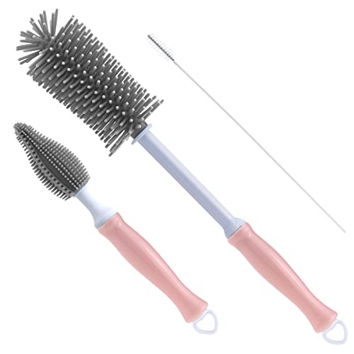 Silicone Bottle Cleaning Brush 12 Long Handle Water Bottles Cleaner for Baby Bottles Sports Bottle Vase Glassware and Smaller Diameter Bottle Openings 0 belly baby and beyond