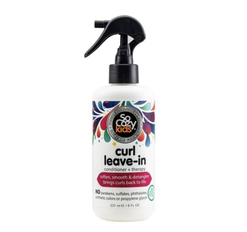 SoCozy Curl Spray LeaveIn Conditioner For Kids Hair Detangles and Restores Curls No Parabens Sulfates Synthetic Colors or Dyes Jojoba OilOlive Oil Vitamin B5 Sweet Pea 8 Fl Oz 0 belly baby and beyond