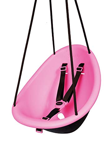 Swurfer Kiwi Toddler Swing Comfy Baby Swing Outdoor 3 Point Adjustable Safety Harness Safe Quick Click Locking System Foam Lined Shell Blister Free Rope Easy Installation Age 9 Months and Up 0 belly baby and beyond