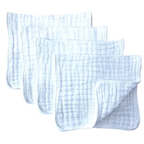 Synrroe Muslin Burp Cloths 4 Pack Large 20 by 10 100 Cotton 6 Layers Extra Absorbent and Soft 0 belly baby and beyond