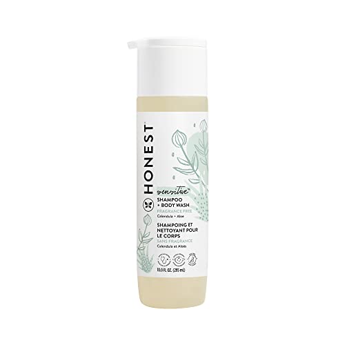 The Honest Company 2 in 1 Cleansing Shampoo Body Wash Gentle for Baby Naturally Derived Tear free Hypoallergenic Fragrance Free Sensitive 10 fl oz 0 belly baby and beyond